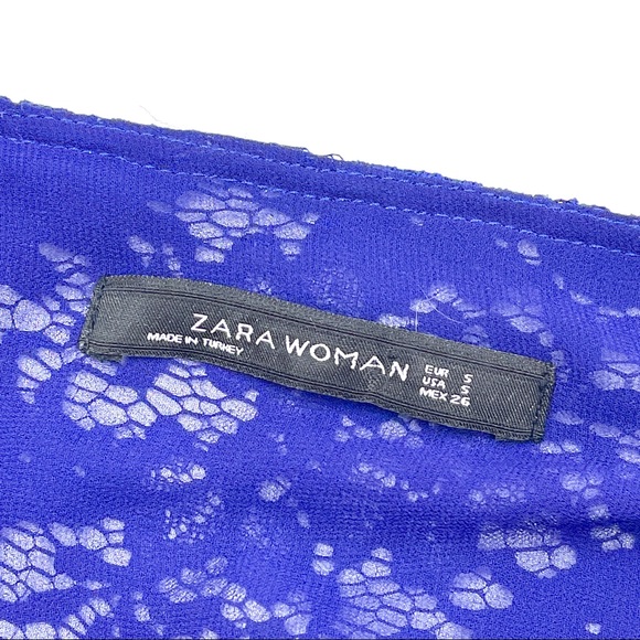 🐯2/$15🐯 ZARA Lace Crochet Indigo Blue Camisole - Picture 8 of 15